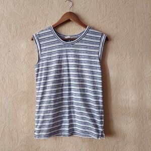 LOFT Outlet black white striped tank top cotton poly blend size XS
